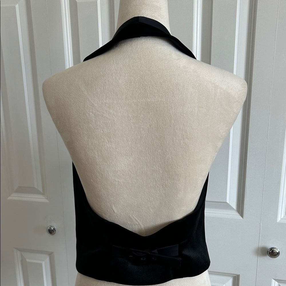 Express Black Velvet Blazer with Matching Vest - Picture 6 of 12
